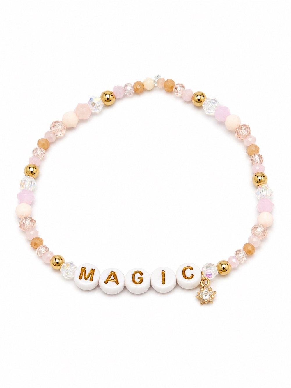 MAGIC Pink & Gold Beaded Bracelet